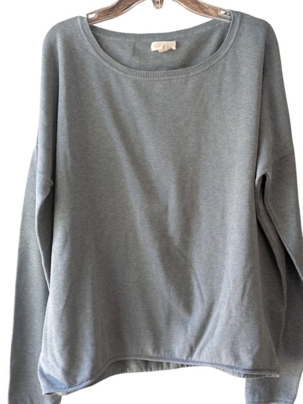 Garnet Hill Silk Cotton Blend Women's Sweater Gray Size S
